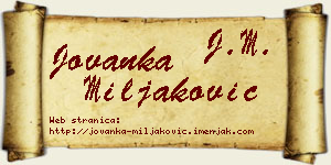 Jovanka Miljaković vizit kartica